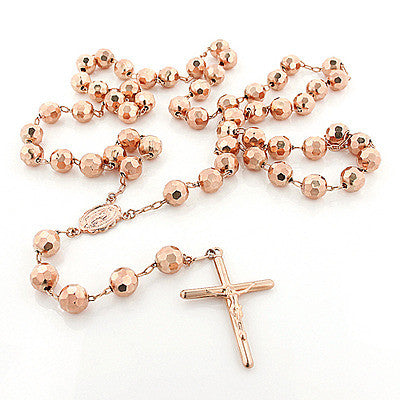 Solid gold rosary beads deals