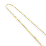 10K Yellow Gold Moon Cut Bead Chain 3mm; 22-40in