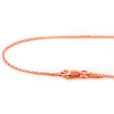Ladies 14K Solid Rose Gold Chain 16-18 in 1mm