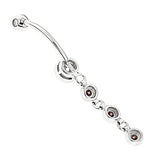 Gold Body Jewelry: White Pink Diamond Belly Button Ring 14K 0.86ct