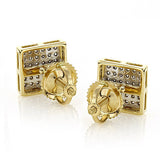 14K Gold Pave Set Round Diamond Studs Earrings 0.33ct