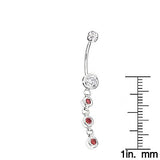 Gold Body Jewelry: White Pink Diamond Belly Button Ring 14K 0.86ct