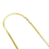 14K Solid Yellow Gold Herringbone Chain Necklace 3mm