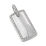 14K Gold Round Diamond Dog Tag Pendant 1.10ct