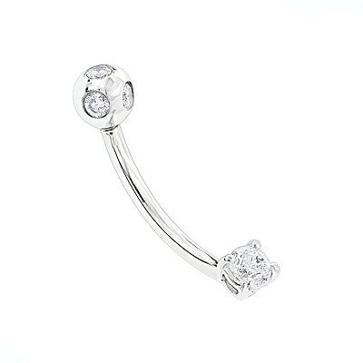 14K Pure Gold Belly Ring with Diamonds 0.33ct