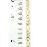 Yellow Gold Diamond Cut Figaro Chain 10K 4.5mm 22-24in