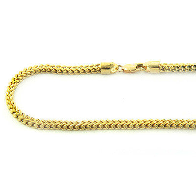 10K Solid Yellow Gold Franco Chain 26-40in., 3.5mm Acc