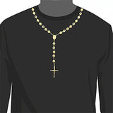 14K Yellow Gold Rosary Beads Chain Necklace 8mm 30in
