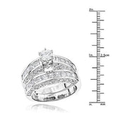 14K Gold 5.02ct Diamond Designer Engagement Ring Set