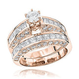 14K Gold 5.02ct Diamond Designer Engagement Ring Set