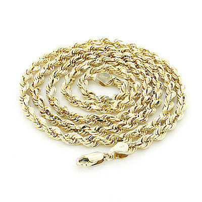 White and yellow gold rope chain clearance
