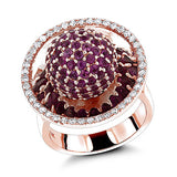 Diamond Fashion Rings Pink Sapphire Cocktail Ring 3.25