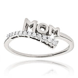 14K Gold Diamond Mom Ring 0.13ct Journey Diamond Jewelry Style 0.13ct