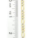 White Gold Diamond Cut Figaro Chain 10K 5.5mm 22-24in Acc