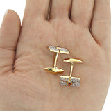 Men's 14K Gold Diamond Amethyst Cufflinks 2.5ct