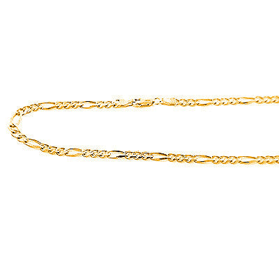 14K Yellow Gold Concave Figaro Chains Collection Item 5mm 20in - 40in