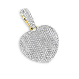 Puffed Diamond Heart Necklace 14K Gold 0.92ct