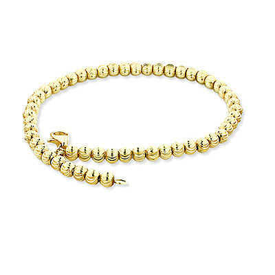 10K Yellow Gold Moon Cut Chain Bracelet 6mm 7.5-9in