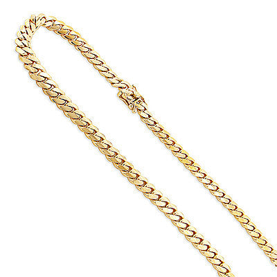 White Gold Miami Cuban Link Curb Chain 14K 4mm 22-40in Acc