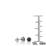 14K Gold Black Diamond Earrings Prong Set Studs 0.50ct