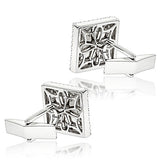 18K Round & Princess Diamond Designer Cufflinks 4.59ct