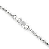 14K Gold Hexagon Bar Link Chain for Women 18in 1.5mm