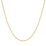 Hollow 10K Gold Rope Chain Necklace with Lobster-Claw Clasp 2.7mm