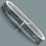 0.60ct Sterling Silver White Blue Diamond Bracelet