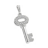 Key Pendants Small 14K Gold Diamond Key Pendant 0.29ct