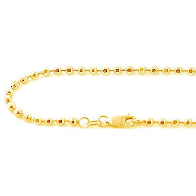 14K Yellow Gold Diamond Cut Ball Chain Dog Tag Chain 4mm 22in - 40in Acc
