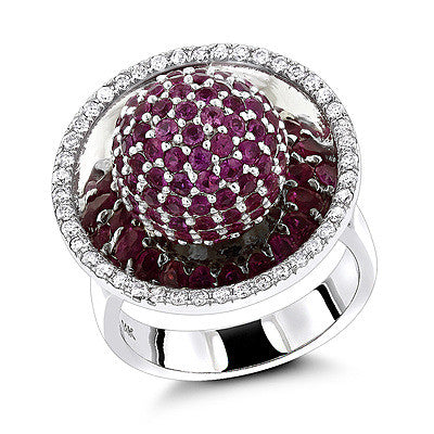 Diamond Fashion Rings Pink Sapphire Cocktail Ring 3.25