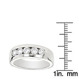 5 Stone 14K Gold Mens Diamond Wedding Band 1ct