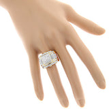 Wide 10k Gold Engagement Ring with Diamonds 1.29ct