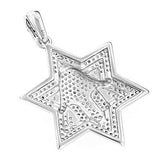 Sterling Silver Diamond Star of David Pendant 0.65ct