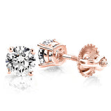 14K GOLD 1/2 CARAT ROUND DIAMOND STUD EARRINGS