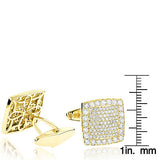 18K Gold & Round Diamond Designer Cufflinks Mens 3.77ct