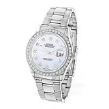 Custom Diamond Bezel Rolex Datejust Men's Watch 3ct