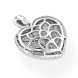 Pave Diamond Heart Necklace 14K Gold 2.65ct