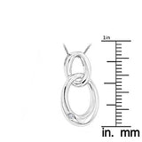 Luxurman Love Quotes Diamond Interlocking Ovals Pendant Necklace with Chain
