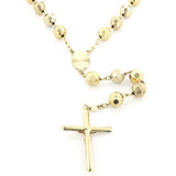 14K Yellow Gold Rosary Beads Chain Necklace 8mm 30in