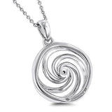 Luxurman Love Quotes: Delicate Sterling Silver Womens Diamond Swirl Pendant