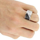 0.71ct 10K Men's White Black Diamond Ring