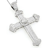 Platinum Custom Designer 24.5ct Oversized Diamond Cross Pendant