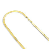Solid 10K Yellow Gold Herringbone Chain Necklace 4.5mm 16 inches