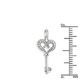 Sterling Silver Diamond Key Pendant 0.15ct