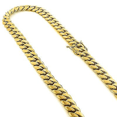 Half Kilo Yellow Gold Miami Cuban Link Colossal Chain 14mm 22-40in