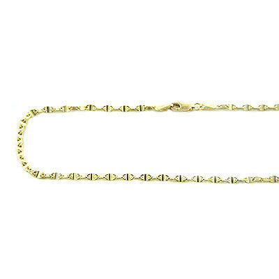 14K Gold Diamond Cut Anchor Chain 18in long, 3mm wide