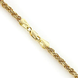 10K Gold Rope Chain 30in 3mm Yellow Rose White Gold Acc
