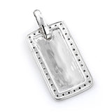 14K Gold Round Diamond Dog Tag Pendant 1.10ct