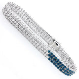 0.60ct Sterling Silver White Blue Diamond Bracelet